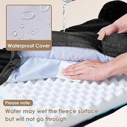 EHEYCIGA XXL Dog Bed Memory Foam, Orthopedic Giant Dog Bed Jumbo with Washable Removable Cover, Waterproof Pet Sofa Couch with Nonskid Bottom, 48x35x7.5, Black
