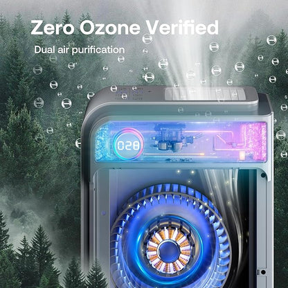 Trucozie Large Pet Air Purifier for Home up to 3000 Ft², Absorbs Floating Cat and Dog Hair, Smart WiFi, 3-in-1 Filter with Anion, Activated Carbon & HEPA for Pet Allergy, Smoke, Dust, Zero Ozone