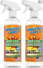Absolutely Clean Amazing Bird Cage Cleaner and Deodorizer - Just Spray/Wipe - Safely & Easily Removes Bird Messes Quickly and Easily - Made in The US - Fragrance Free - 16oz (Pack of 2)