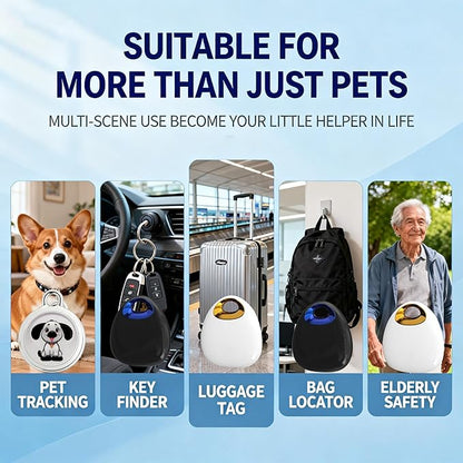 GPS Pet Tracker with Apple Find My Network, Android Compatibility, Real-Time Location Tracking, Water-Resistant (DINGWEIQI02)