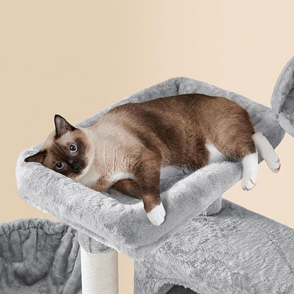 Yaheetech 73in Cat Tree Tower for Indoor Cats, Multi-Level Cat Activity Center with Scratching Posts Large Cat Condo with Funny Hammock for Kittens