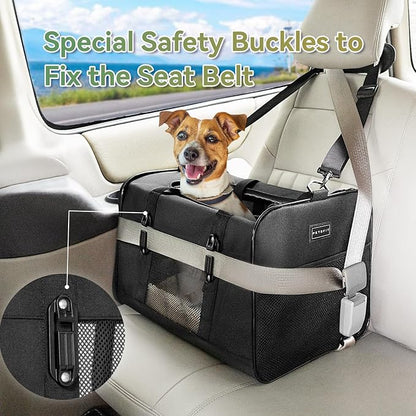 Petsfit 19x12x12 Pet Carrier for Large Cats (up to 20 lbs), Soft-Sided Small Dog Travel Carrier, Upgraded with Patented Buckle and Soft Padding, Ideal for Car Road Trips,Black