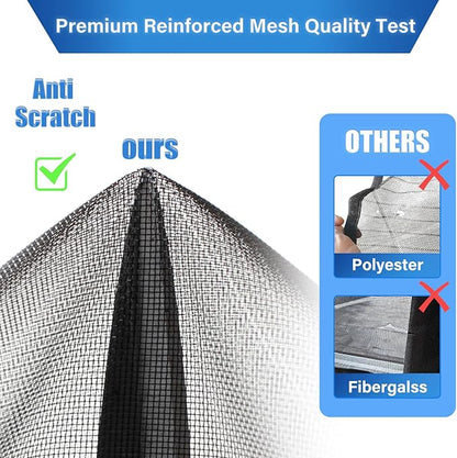 Magnetic Screen Door Upgraded PET Mesh Stronger Than Fiberglass and Polyester,Hands Free,Keeps Bugs Out,Pet & Kid Friendly,Suitable for Sliding Door,Large Patio Door and French Door-72''x96''
