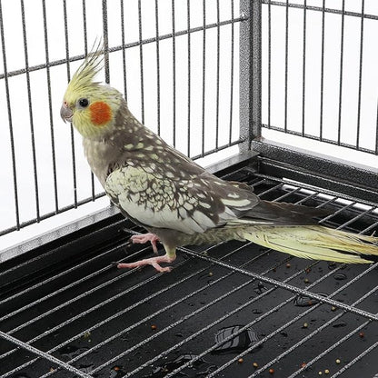 Topeakmart Wrought Iron Large Flight Parrot Bird Cage with Rolling Stand for Multiple Parakeets Conure Cockatiel Cage