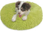Calming Donut Dogs Beds for Small Dogs Washable,19inch Fluffy Round Puppy Bed for Puppies,Cats & Toy Breeds with Raised Rim,Fits up to 15 lbs Pets,Green