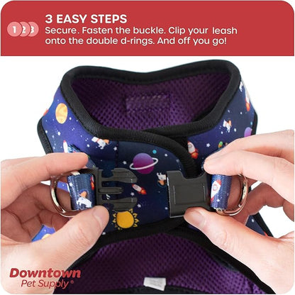 Downtown Pet Supply Step-in Dog Harness – No Pull, Adjustable Padded Mesh with Reflective Trim, Secure Buckle Strap – Comfortable & Breathable Small Dog Harness, Large, Space