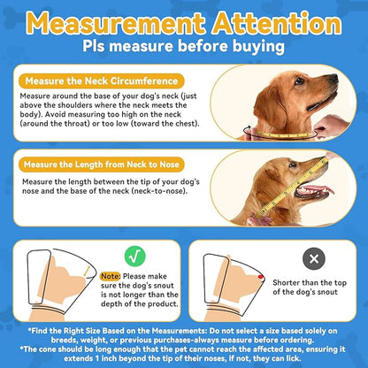 Upgraded Dog Cone Collar for Large Medium Dogs, Soft Dog Cone with Double-Layer Design, Adjustable Pet Recovery Collar for Dogs After Surgery, Elizabethan Collar (S, Blue)