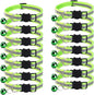 14 Pack Breakaway Cat Collar with Bell, Reflective Kitten Collar for Girl Boy Cats, Safety Buckle Adjustable 7.5-12.5 Inch, 0.4 Inch Width Lightweight, Pet Gifts (Fluorescent Green)