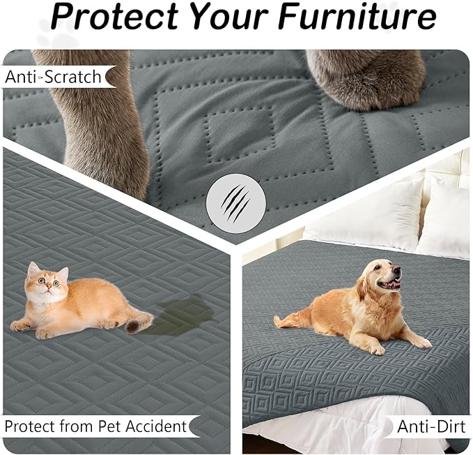 hyha Waterproof Dog Blanket, Soft Dog Bed Cover Pet Blankets, Waterproof Sofa Couch Cover for Dogs Washable, Reversible Pet Couch Covers for Sofa Furniture (40x70 Inch, Dark Grey/Dark Grey)