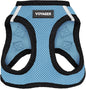 Best Pet Supplies Voyager Step-in Air Harness - All Weather Mesh, Reflective, No Pull Harness for Dogs, Cats - Secure with Hook & Loop Fastener, Buckle, Double D-Rings - Baby Blue/Black Trim, S