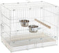 Prevue Hendryx Travel Bird Cage - Short Term Travel Cage, Carrier for Small Birds, Ideal for Small Conures, Parrots, Cockatiels, Parakeets, Includes Bowls and Perch - White