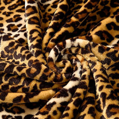 Bnuitland Leopard Print Flannel Blanket, Large Size 90x90 Inches with Storage Pouch for Bed Couch Travel, 300 GSM Double Sided Cheetah Print Super Soft Fuzzy Fluffy Fleece Blanket for Adults
