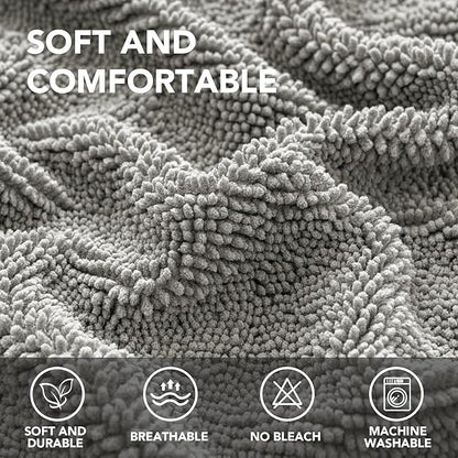 H.VERSAILTEX Non Slip Pet Couch Cover Chenille Dog Bed Protector Thick Soft Sofa Slipcover Pet Friendly Washable Couch Cushion Covers for Pets (52" x 82", Dove)