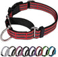 Martingale Dog Collar, Adjustable Nylon Reflective Collar with Buckle No Pull Dog Collar for Small Medium Large Dogs (Red S)