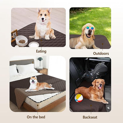 gogobunny 100% Double Sided Waterproof Dog Blanket Soft Pet Bed Cover Reversible Protect Furniture Couch Sofa Car for Puppy Large Dog Cat (Dark Coffee/Light Coffee, 30x90 Inch (Pack of 1))