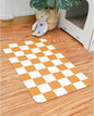 Ralxion Checkered Dog Feeding Mat, Absorbent Mats for Dog Food and Water Bowl, Dispenser, Aesthetic Orange Checkerboard Pet Placemat for Dogs, Cats, Puppy Accessories (Orange, 12 x 19)