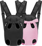 YUDODO 2-Pack Pet Dog Carrier Backpack Adjustable Dog Front Carrier, Legs Out Easy-Fit Dog Travel Backpack Carrier for Hiking Camping for Small Medium Dogs Cats and Rabbits (Medium Black+Pink)