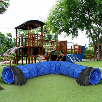 16 ft Dog Agility Equipment Dog Agility Tunnel with Sandbags and Carry Bag Dog Tunnel for Outdoor Indoor Backyard Agility Training Play Playground