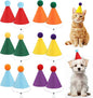 12 PCS Mini Party Hats for Stuffed Animals Birthday Felt Cone Hat with Pompom Adjustable Pets Birthday Party Hats for Assorted Animal Dog Cat Rabbit Puppies Costume Accessories Decor