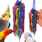 Bonka Bird Toys 51214 Small Aglet Heaven Cotton Shoelace Toy with Plastic Aglets and 2" Ring for Parakeets Cockatiels Quakers Pionus Small Bird Enrichment