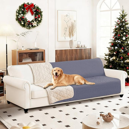 Waterproof Dog Bed Cover, Non-Slip Dog Blanket for Couch, Couch Covers for Dogs Washable, Pet Blanket for Furniture, Pet Bed Mat for Sofa, Car, Pet Supplies (68x82 Inch, Grey Blue)