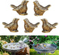 5 Pcs Mini Brass Bird Shape Copper Bath Disk Birdbath Cleaner Purification Physical, All-Season Safe Clean Water Solution, Fit for Outside Birdbaths, Outdoors Bowl, Garden Decor