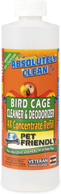 Absolutely Clean Amazing Bird Cage Cleaner and Deodorizer - Just Spray/Wipe - Safely & Easily Removes Bird Messes Quickly and Easily - USA Made - Fragrance Free (4X Concentrate - 16oz Makes 64oz)