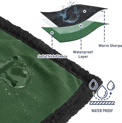 Kritter Planet Waterproof Bed Blanket, Washable Stain Proof Pad Bed Cover, Reversible Leakproof Furniture Protector, Liquid Pee Proof Blanket for Couch Sofa, 80x60 inch, Queen Size