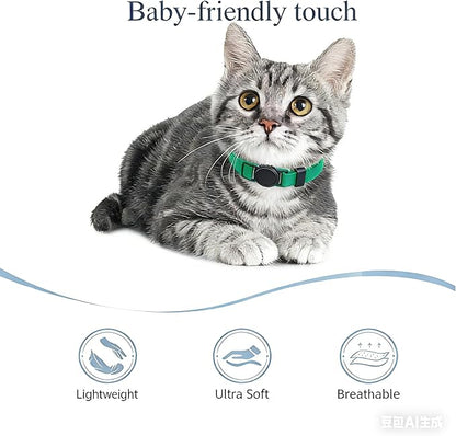 Breakaway Cat Collar with Bell, Safety Buckle Kitten Collar, Elastic Strech Quick Release, Adjustable Lightweight Collars for Girl Boy Cats, Pet Supplies, Accessories, Gifts Dark Green