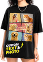 H-DEWALL Custom Shirts Custom Bootleg Rap Shirt for Him Custom Face Shirt with Photo Pet Custom Tees Gift for Dog Cat Lover