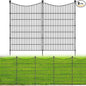 8 Panels No Dig Dog Fence Outdoor for Yard, 48 in(H) X 21 ft(L) Decorative Tall Garden Fence Animal Barrier, Rustproof Metal Wire Garden Edging and Borders, Temporary Fencing Stakes
