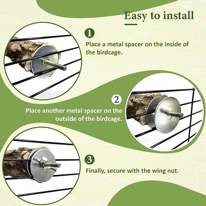 8pcs Natural Bird Perches for Cage, 5.9“ Small Wood Bird Perch for Parakeet/Cockatiel, Bird Cage Stick, Bird Branches for Cages, Birdcage Accessories for Parrot Conure
