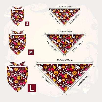 30 Pcs Halloween Thanksgiving Dog Bandanas Bulk Stitch Dog Bandanas for Small Medium Dogs Polyester Scarves Large Puppy Cats Party Grooming M