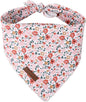 Summer Dog Bandana, UP URARA PUP Orange Bandana for Small Large Dogs, Cotton Handkerchief Cute Little Flower Puppy Triangle Bid Scarf for Boy Girl Dogs