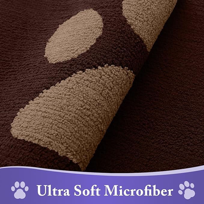 Buganda Dog Door Mat for Muddy Paws, Absorbent Dirt Trapper Non Slip Indoor Doormats, Washable Low-Profile Mat for Mud Dogs, Entryway Carpet for Inside Floor (59x35 Inches, Brown)