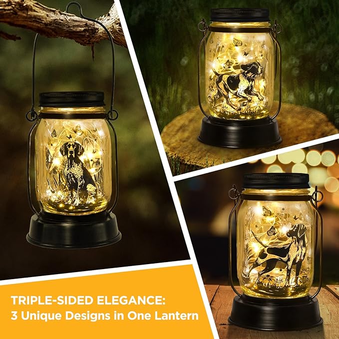 German Shorthaired Pointer Gifts for Women/Men, Pet Solar Lanterns German Shorthaired Pointer Lover Lantern Pet Loss Dog Memorial Lights Solar Garden Decoration for Yard,Patio,Torches Light Home Decor