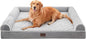 WESTERN HOME Large Dog Bed, Orthopedic Dog Beds with Waterproof Lining, XL Pet Couch with Removable Washable Cover and Nonskid Bottom, Grey