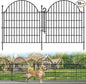 Decorative Metal Garden Fence with Gate Lock 10 Panels, 32in (H) x 23.6ft (L) No Dig Dog Fence Outdoor for Yard, Temporary Rustproof Metal Wire Rabbit Dog Garden Border Fencing for Patio