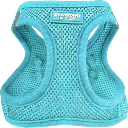 Downtown Pet Supply Step-in Dog Harness – No Pull, Adjustable Padded Mesh with Reflective Trim, Secure Buckle Strap – Comfortable & Breathable Small Dog Harness, Small, Light Blue