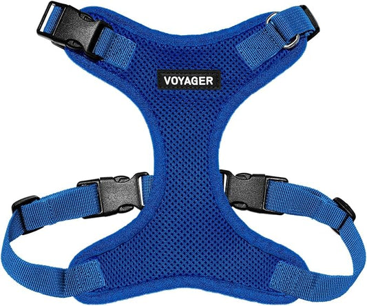 Voyager Step-in Pet Harness - All Weather Mesh, Adjustable Step in Harness for Cats and Dogs by Best Pet Supplies - Royal Blue, L