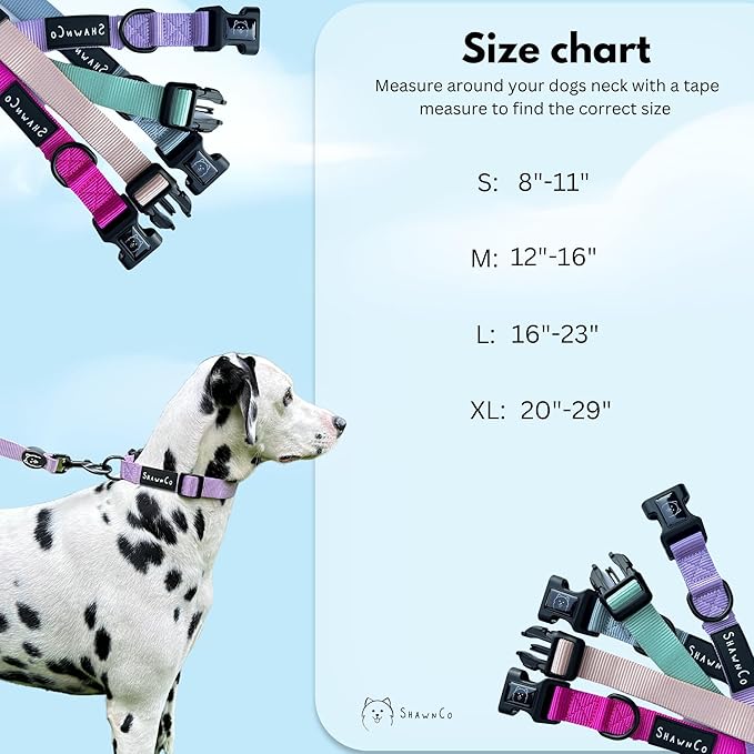 ShawnCo Dream Walk Dog Collar- Premium, Adjustable and Comfortable Pet Collar for Small, Medium, Large and Extra Large Dogs (L, Stars and Stripes)