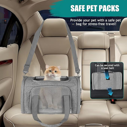 Top tasta Dog Cat Carrier Pet Carriers for Small Medium Large Cats Dogs Carrier Soft Sided Small Puppy Dog Carrier Portable Foldable Airline Approved Dog Cat Travel Carrier Grey Large