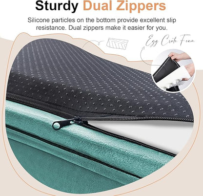 Large Dog Bed Orthopedic Washable: Beds Bolster XXL Bed Big XLarge Dogs Egg Crate Foam Sofa Couch Waterproof Removable Cover - Aqua Blue