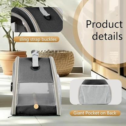 halinfer Small Bird Travel Carrier for Parakeet Budgies Parrot Cockatiel Conure, Portable Lightweight Clear Front Window with Horizontal Bar for 2 Birds Standing Perch