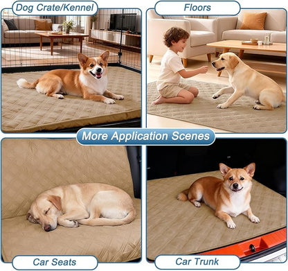 hyha Waterproof Dog Blanket, Reversible Pet Bed Blanket, Soft Sofa Couch Cover for Dogs Washable, Waterproof Pet Couch Covers for Sofa Puppy Cats Furniture Protector(52"x82", Camel/Camel)
