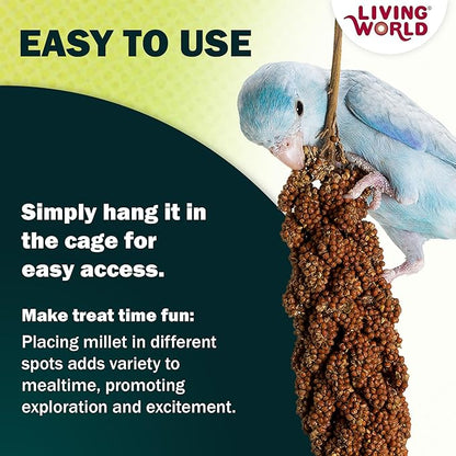 Living World – Millet Spray for Birds, 5 Pounds – Premium Treat for Budgies, Canaries, Finches, Cockatiels and Other Pet Birds