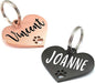 Ultra Joys Dog Tags Personalized for Pets - Hollow Paw Custom Pet ID Tag - Engraved Dog Tag for Small, Large Dogs - Small Heart in Black