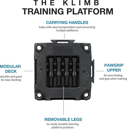 Blue-9 Pet Products KLIMB Dog Training Platform and Agility System, Durable and Portable for Indoor or Outdoor Use, Made in The USA, Black