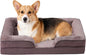 Makigued Orthopedic Dog Bed for Medium Dogs Egg Crate Foam Pet Sofa with Waterproof Liner, Removable Washable Cover, Nonslip Bottom, Cozy Couch for Medium Dogs and Cats, 28.0X22.8X6.7, Dark Brown