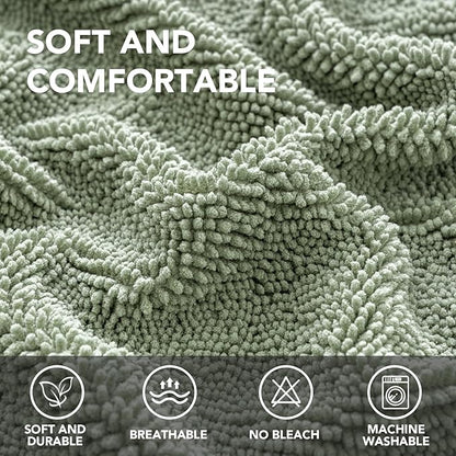H.VERSAILTEX Non Slip Pet Couch Cover Chenille Dog Bed Protector Thick Soft Sofa Slipcover Pet Friendly Washable Couch Cushion Covers for Pets (68" x 82", Sea Foam)